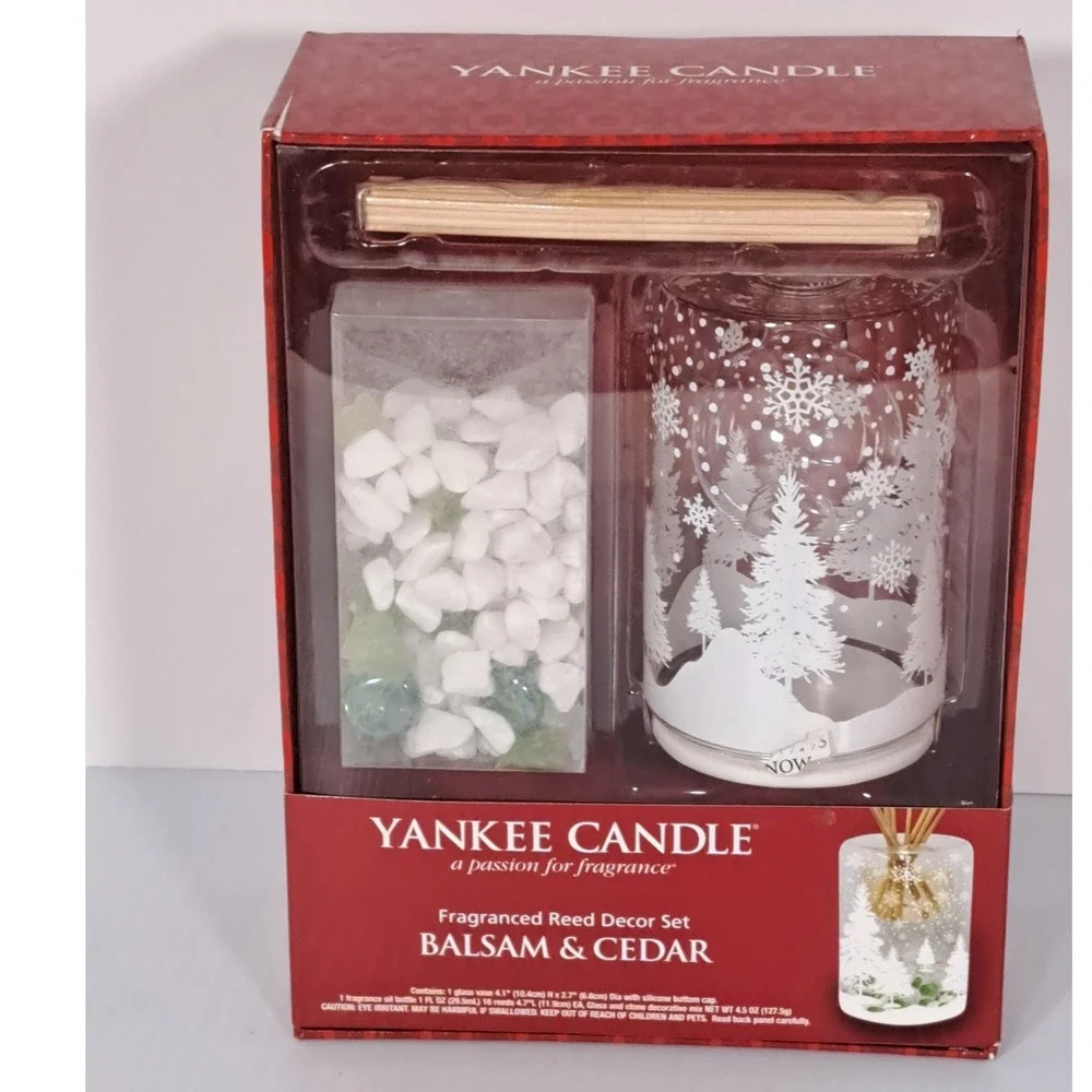 Yankee Candle Balsam & Cedar Fragranced Reed Decor Set Winter Forest 1220045